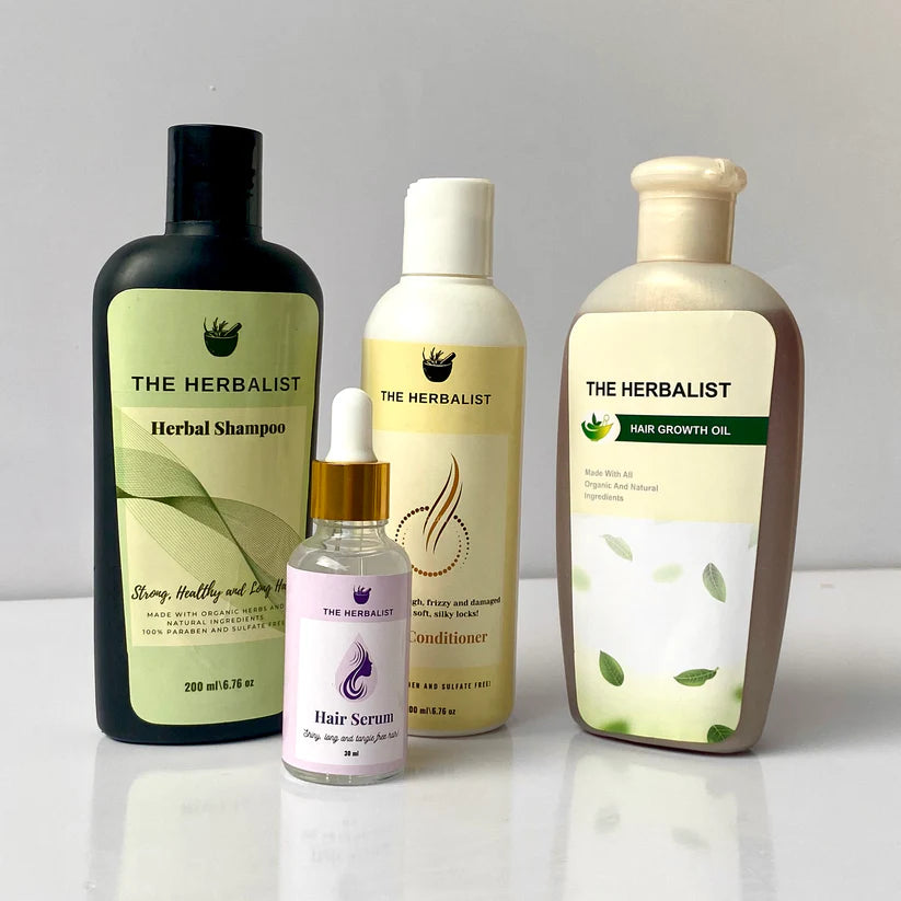 The-herbalist-product Bundle- Herbal Shampoo, Hair Conditioner, Hair Oil and Hair serum